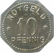 10 Pfennig - Rügenwalde, Germany,  reverse image
