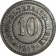 10 Pfennig - Schönlanke, Germany, 1917 reverse image