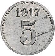 5 Pfennig - Bnin, Germany, 1917 reverse image