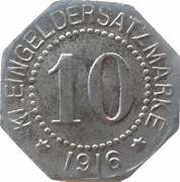 10 Pfennig - Schneidemühl, Germany, 1916 reverse image
