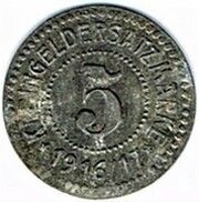5 Pfennig - Schönlanke, Germany, 1916 reverse image