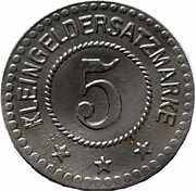 5 Pfennig - Schwerin an der Warthe, Germany,  reverse image
