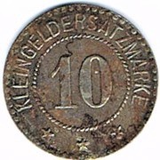 10 Pfennig - Schwerin an der Warthe, Germany,  reverse image