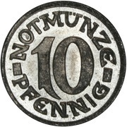 10 Pfennig - Aachen, Germany, 1920 reverse image