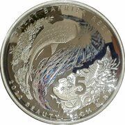 5 Dollars - Elizabeth II 6th Portrait - Great Barrier Reef; Domed, Australia, 2022 reverse image