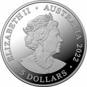 5 Dollars - Elizabeth II 6th Portrait - Great White Shark obverse image