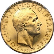 100 Franga Ari - Zog I Independence; Prova obverse image
