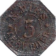 5 Pfennig - Ahrweiler N. Mies obverse image