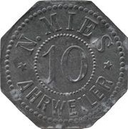 10 Pfennig - Ahrweiler N. Mies obverse image