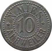 10 Pfennig - Ahrweiler N. Mies obverse image