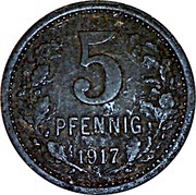 5 Pfennig - Bonn-Siegkreis, Germany, 1917 reverse image