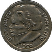 10 Pfennig - Bonn Ludwig van Beethoven, Germany, 1920 reverse image
