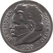 50 Pfennig - Bonn Ludwig van Beethoven, Germany, 1920 reverse image