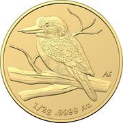 5 Dollars - Elizabeth II 6th Portrait - Mini Kookaburra; Gold Bullion, Australia, 2022 reverse image