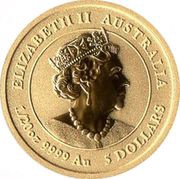 5 Dollars - Elizabeth II 6th Portrait - Year of the Tiger - Gold Bullion Coin obverse image