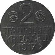 2 Pfennig - Düren, Germany, 1917 reverse image