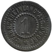 1 Pfennig - Düsseldorf M.-Fabr. Rheinland A.G., Germany,  reverse image