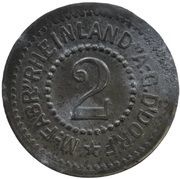 2 Pfennig - Düsseldorf M.-Fabr. Rheinland A.G., Germany,  reverse image