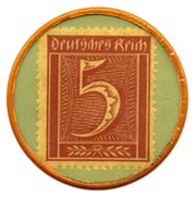 5 Pfennig Dusseldorf [Private, Leo Kropp], Germany,  reverse image