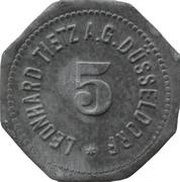 5 Pfennig - Düsseldorf Leonhard Tietz A.G. obverse image