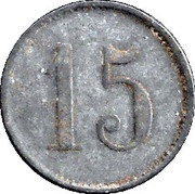 15 Pfennig - Düsseldorf A. Piel, Germany,  reverse image