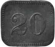 20 Pfennig - Düsseldorf Kriegsküche Haniel and Lueg, Germany,  reverse image