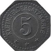5 Pfennig - Eitorf Schoeller'sche und Eitorfer Kammgarnspinnerei, Germany,  reverse image