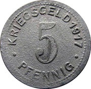 5 Pfennig - Elberfeld, Germany, 1917 reverse image