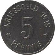5 Pfennig - Emmerich, Germany, 1918 reverse image