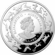 5 Dollars - Elizabeth II Posthumous; 6th Portrait - Year of the Rabbit; Domed obverse image