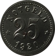 25 Pfennig - Emmerich, Germany, 1920 reverse image