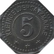 5 Pfennig - Essen R.W. Dinnendahl, Germany,  reverse image