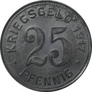 25 Pfennig - Haan, Germany, 1917 reverse image