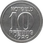 10 Pfennig - Coblenz, Germany, 1920 reverse image