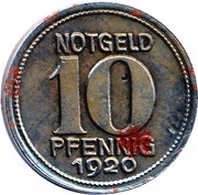 10 Pfennig - Coblenz, Germany, 1920 reverse image