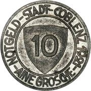 10 Pfennig / 1 Grosche - Coblenz Görres obverse image