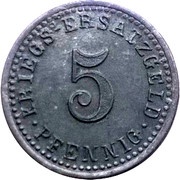 5 Pfennig - Crefeld, Germany,  reverse image