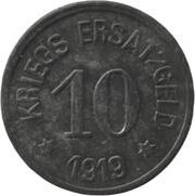 10 Pfennig - Crefeld, Germany, 1919 reverse image