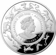 5 Dollars In the name of Elizabeth II; 6th Portrait - Year of the Dragon; Domed obverse image