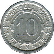 10 Pfennig - Lennep, Germany, 1920 reverse image