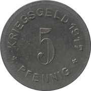 5 Pfennig - Mettmann, Germany, 1917 reverse image