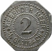 2 Pfennig - Mönchengladbach Gebrüder Meer obverse image