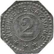 2 Pfennig - Mönchengladbach Gebrüder Meer, Germany,  reverse image