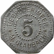 5 Pfennig - Mönchengladbach Gebrüder Meer obverse image