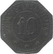 10 Pfennig - Mönchengladbach Gebrüder Meer, Germany,  reverse image