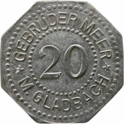 20 Pfennig - Mönchengladbach Gebrüder Meer obverse image
