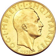 100 Franga Ari - Zog I 10th Anniversary of Reign obverse image