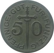 50 Pfennig - Solingen, Germany, 1917 reverse image