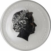 8 Dollars - Elizabeth II 4th Portrait - Year of the Rabbit - Silver Bullion Coin obverse image
