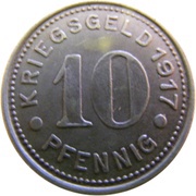 10 Pfennig - Sterkrade, Germany, 1917 reverse image